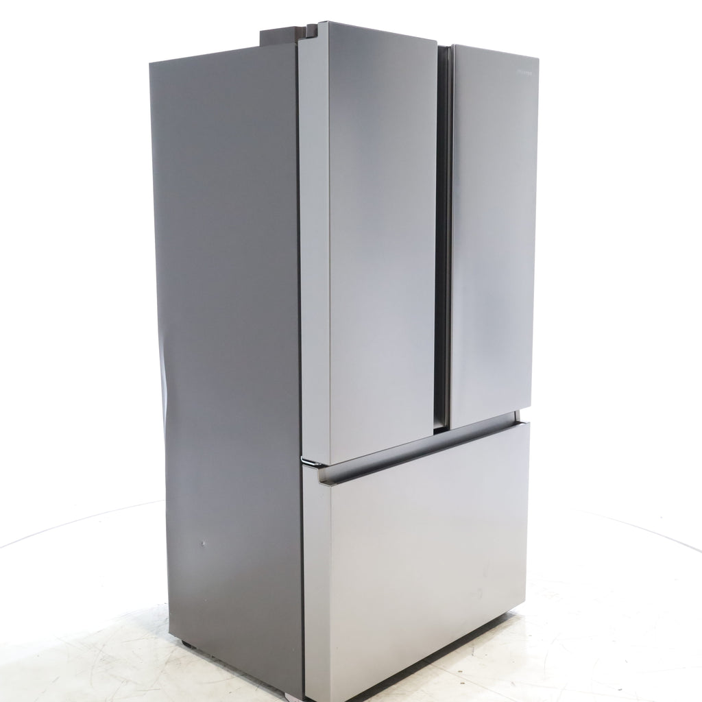 Pictures of Hisense Fingerprint Resistant Stainless Steel Counter-depth 21.2 cu ft French Door ENERGY STAR Refrigerator with Water and Ice Dispenser - Scratch & Dent - Moderate - Neu Appliance Outlet - Discount Appliance Outlet in Austin, Tx