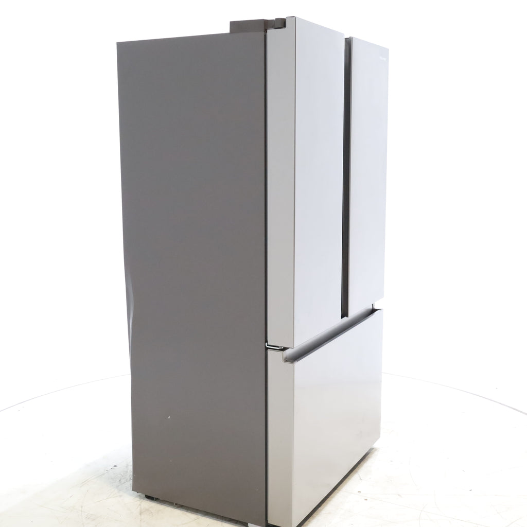 Pictures of Hisense Fingerprint Resistant Stainless Steel Counter-depth 21.2 cu ft French Door ENERGY STAR Refrigerator with Water and Ice Dispenser - Scratch & Dent - Moderate - Neu Appliance Outlet - Discount Appliance Outlet in Austin, Tx