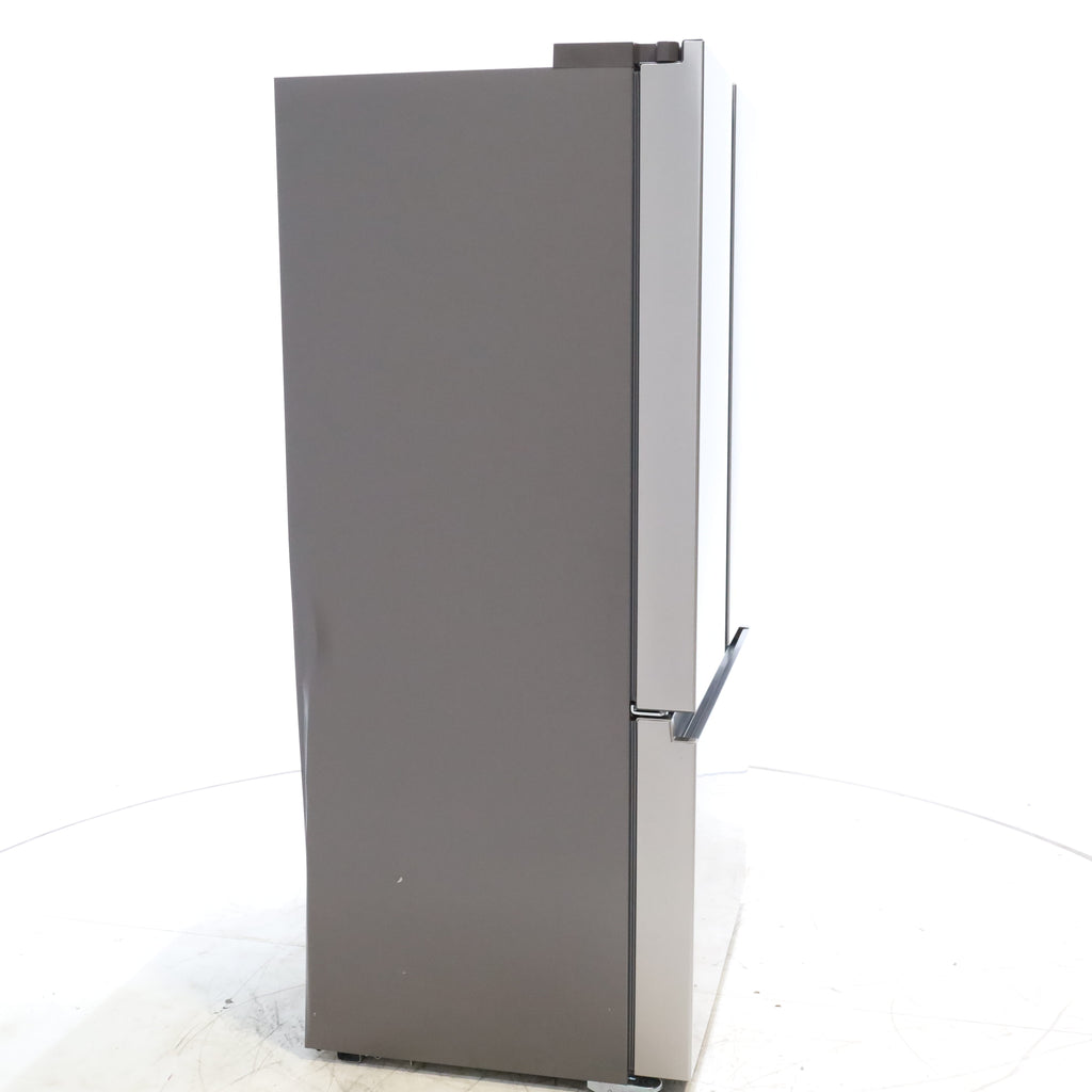 Pictures of Hisense Fingerprint Resistant Stainless Steel Counter-depth 21.2 cu ft French Door ENERGY STAR Refrigerator with Water and Ice Dispenser - Scratch & Dent - Moderate - Neu Appliance Outlet - Discount Appliance Outlet in Austin, Tx