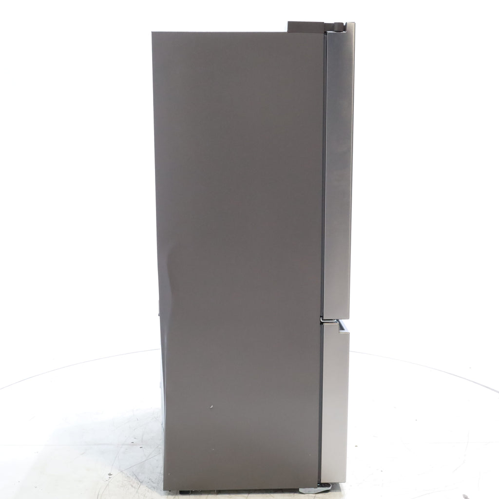 Pictures of Hisense Fingerprint Resistant Stainless Steel Counter-depth 21.2 cu ft French Door ENERGY STAR Refrigerator with Water and Ice Dispenser - Scratch & Dent - Moderate - Neu Appliance Outlet - Discount Appliance Outlet in Austin, Tx