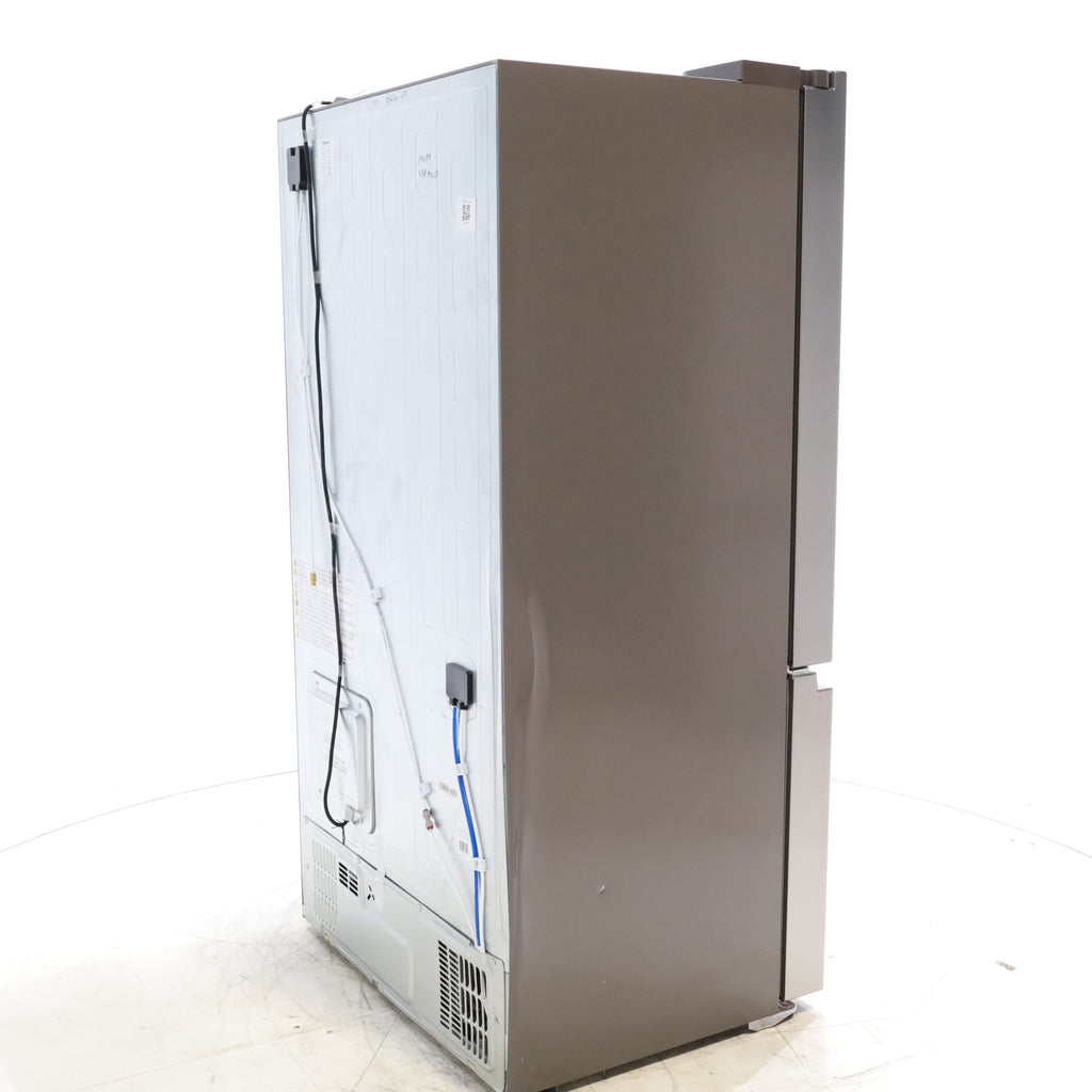 Pictures of Hisense Fingerprint Resistant Stainless Steel Counter-depth 21.2 cu ft French Door ENERGY STAR Refrigerator with Water and Ice Dispenser - Scratch & Dent - Moderate - Neu Appliance Outlet - Discount Appliance Outlet in Austin, Tx