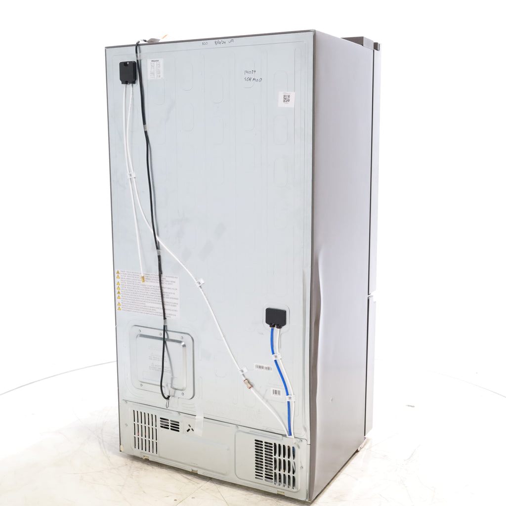 Pictures of Hisense Fingerprint Resistant Stainless Steel Counter-depth 21.2 cu ft French Door ENERGY STAR Refrigerator with Water and Ice Dispenser - Scratch & Dent - Moderate - Neu Appliance Outlet - Discount Appliance Outlet in Austin, Tx