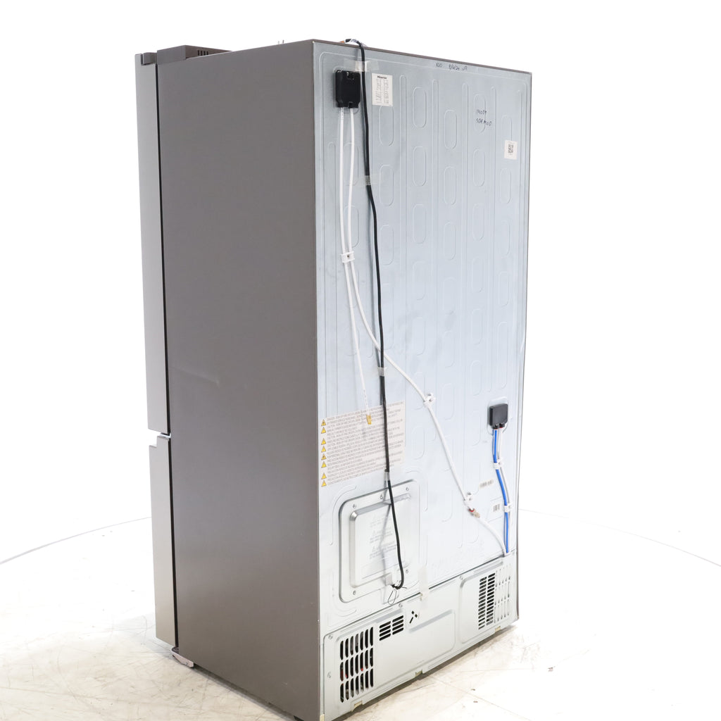 Pictures of Hisense Fingerprint Resistant Stainless Steel Counter-depth 21.2 cu ft French Door ENERGY STAR Refrigerator with Water and Ice Dispenser - Scratch & Dent - Moderate - Neu Appliance Outlet - Discount Appliance Outlet in Austin, Tx