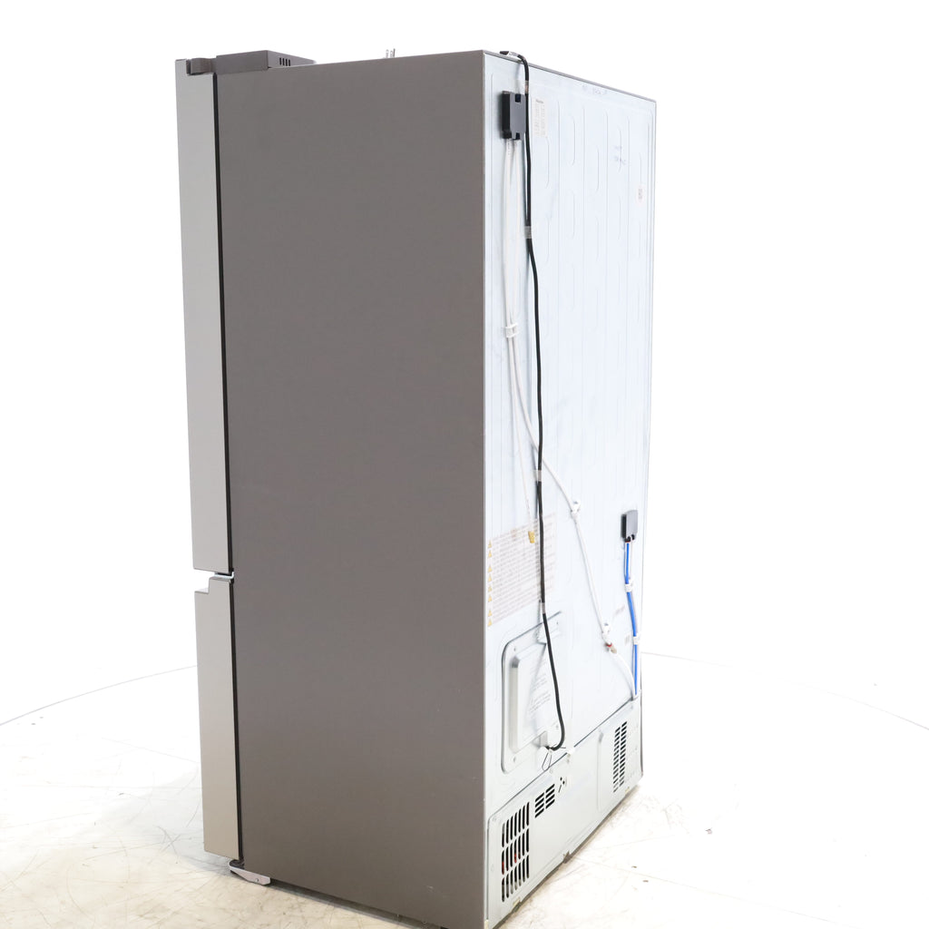 Pictures of Hisense Fingerprint Resistant Stainless Steel Counter-depth 21.2 cu ft French Door ENERGY STAR Refrigerator with Water and Ice Dispenser - Scratch & Dent - Moderate - Neu Appliance Outlet - Discount Appliance Outlet in Austin, Tx