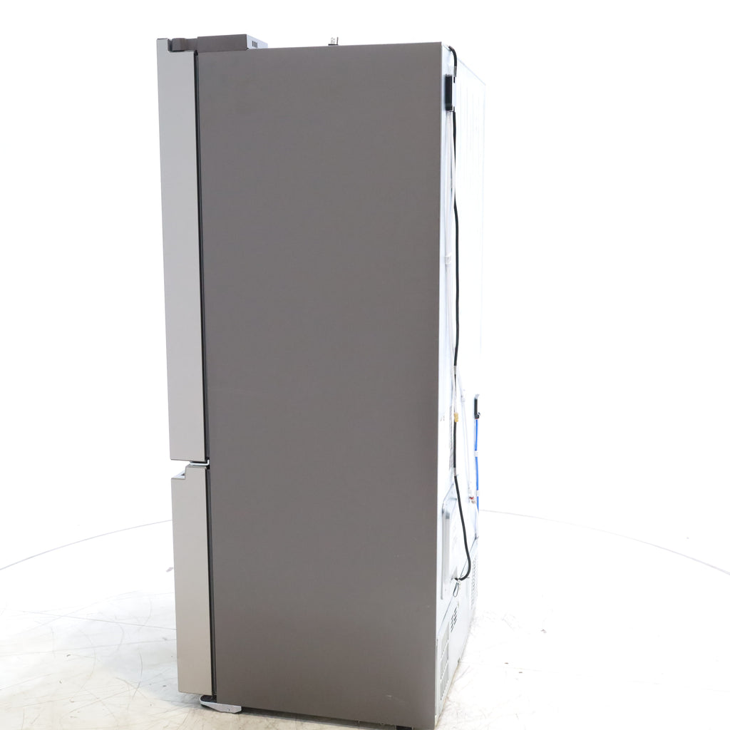 Pictures of Hisense Fingerprint Resistant Stainless Steel Counter-depth 21.2 cu ft French Door ENERGY STAR Refrigerator with Water and Ice Dispenser - Scratch & Dent - Moderate - Neu Appliance Outlet - Discount Appliance Outlet in Austin, Tx