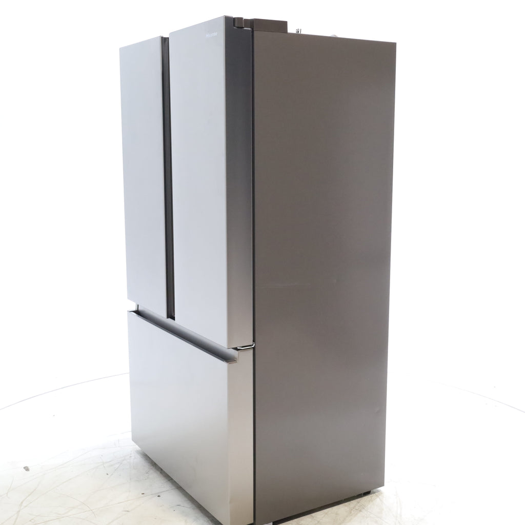 Pictures of Hisense Fingerprint Resistant Stainless Steel Counter-depth 21.2 cu ft French Door ENERGY STAR Refrigerator with Water and Ice Dispenser - Scratch & Dent - Moderate - Neu Appliance Outlet - Discount Appliance Outlet in Austin, Tx
