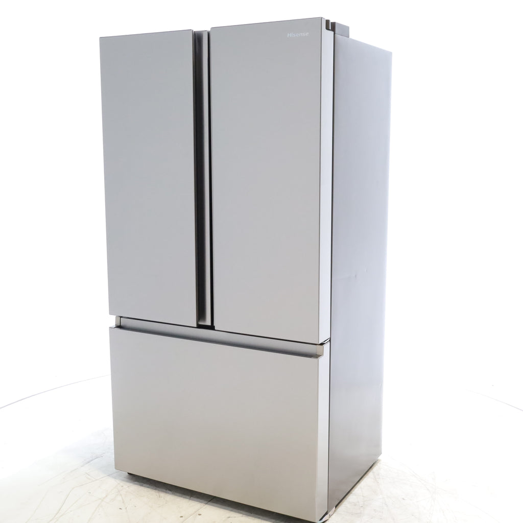 Pictures of Hisense Fingerprint Resistant Stainless Steel Counter-depth 21.2 cu ft French Door ENERGY STAR Refrigerator with Water and Ice Dispenser - Scratch & Dent - Moderate - Neu Appliance Outlet - Discount Appliance Outlet in Austin, Tx
