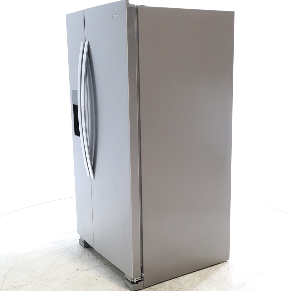 Pictures of 33 in. Wide Fingerprint-Resistant Stainless Steel Whirlpool 21.4 cu. ft. Side by Side Refrigerator with In Door Ice and Water Dispenser - Scratch & Dent - Moderate - Neu Appliance Outlet - Discount Appliance Outlet in Austin, Tx