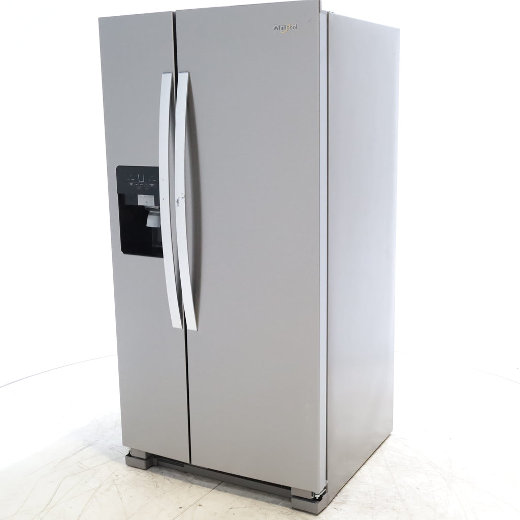 Pictures of 33 in. Wide Fingerprint-Resistant Stainless Steel Whirlpool 21.4 cu. ft. Side by Side Refrigerator with In Door Ice and Water Dispenser - Scratch & Dent - Moderate - Neu Appliance Outlet - Discount Appliance Outlet in Austin, Tx