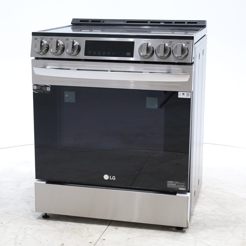 Pictures of PrintProof Stainless Steel LG 6.3 cu. ft. 5 Element Radiant Ceramic Glass Cooktop Slide-In Electric Range with Air Fry - Scratch & Dent - Minor - Neu Appliance Outlet - Discount Appliance Outlet in Austin, Tx