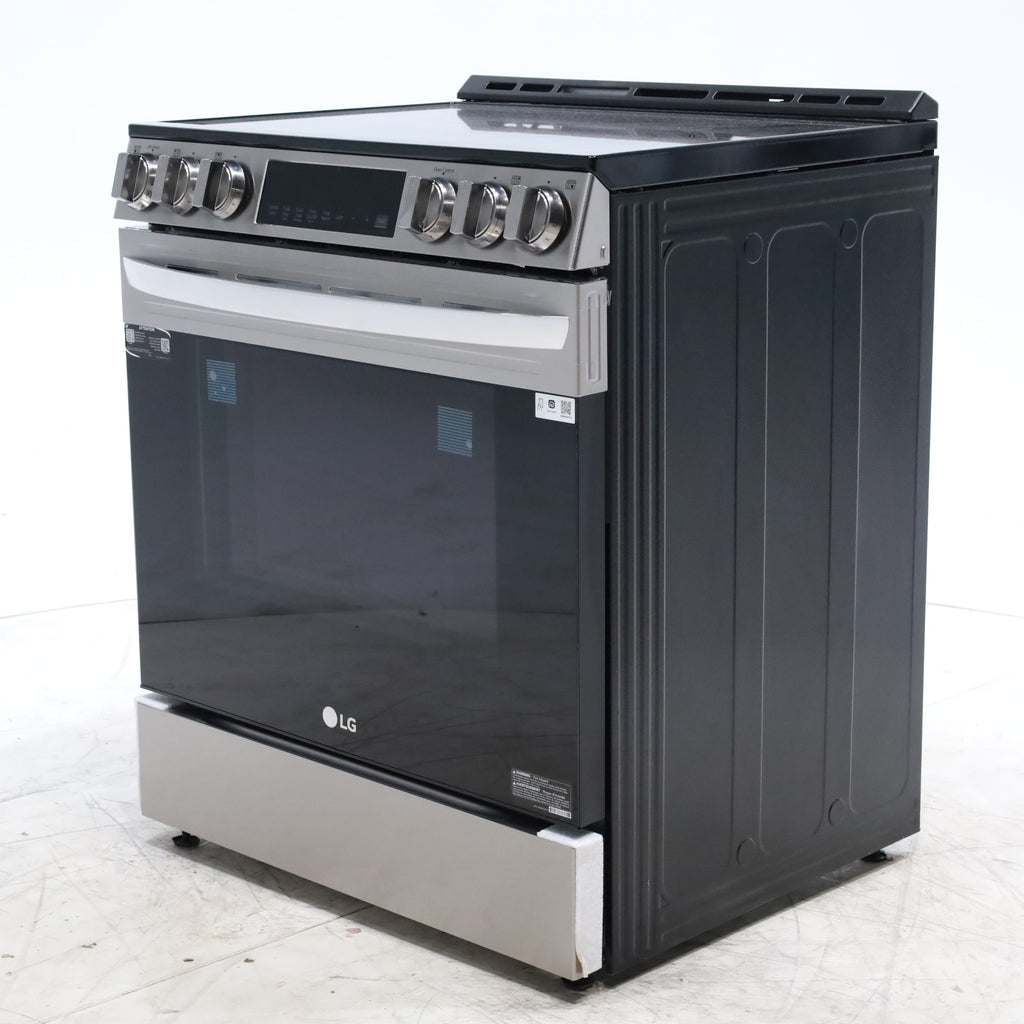 Pictures of PrintProof Stainless Steel LG 6.3 cu. ft. 5 Element Radiant Ceramic Glass Cooktop Slide-In Electric Range with Air Fry - Scratch & Dent - Minor - Neu Appliance Outlet - Discount Appliance Outlet in Austin, Tx