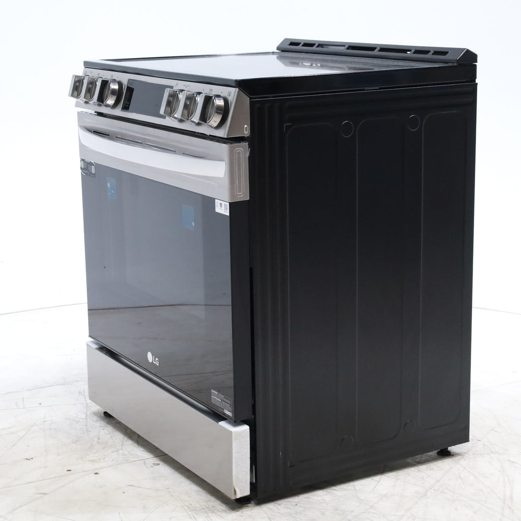 Pictures of PrintProof Stainless Steel LG 6.3 cu. ft. 5 Element Radiant Ceramic Glass Cooktop Slide-In Electric Range with Air Fry - Scratch & Dent - Minor - Neu Appliance Outlet - Discount Appliance Outlet in Austin, Tx