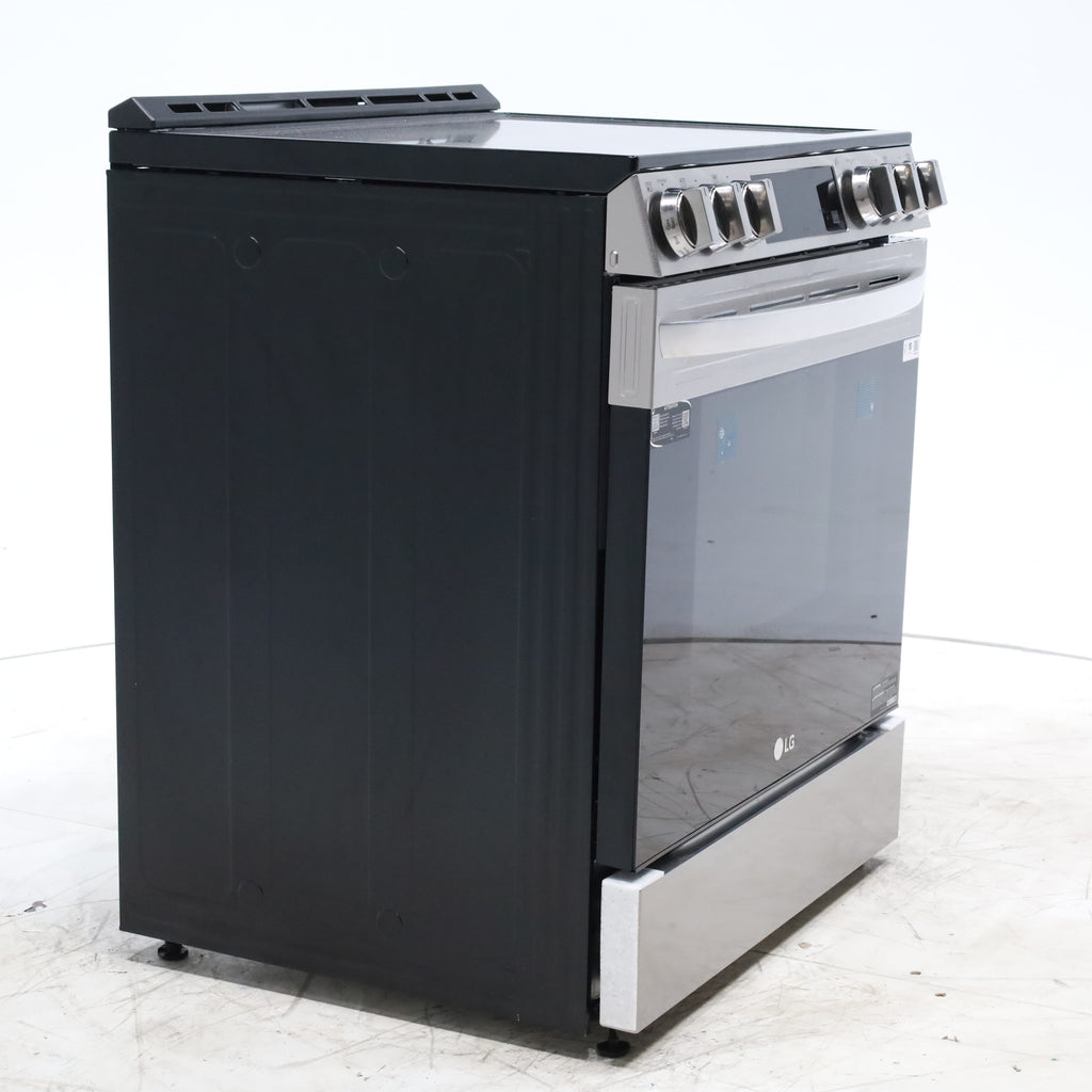 Pictures of PrintProof Stainless Steel LG 6.3 cu. ft. 5 Element Radiant Ceramic Glass Cooktop Slide-In Electric Range with Air Fry - Scratch & Dent - Minor - Neu Appliance Outlet - Discount Appliance Outlet in Austin, Tx