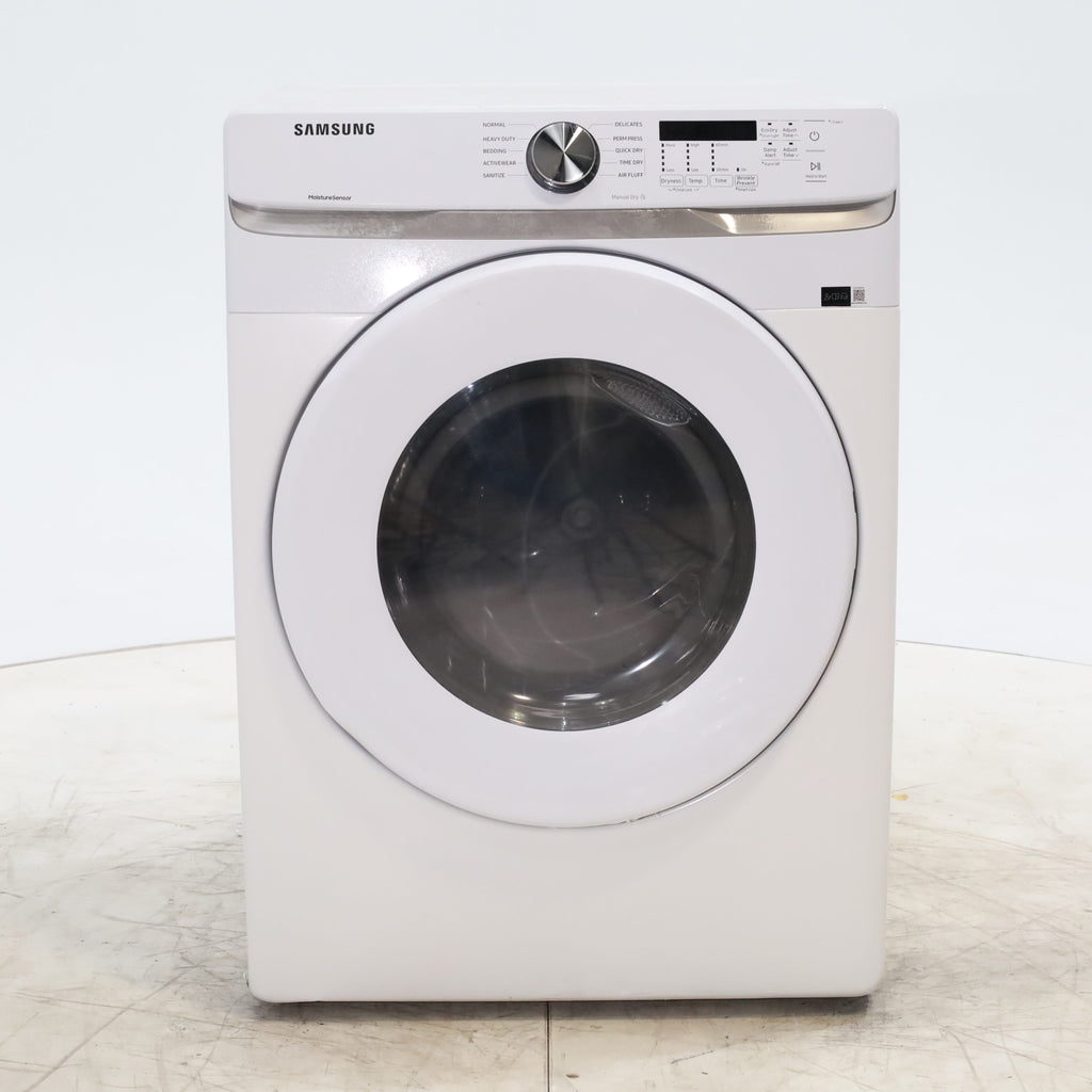 Pictures of White Samsung 7.5 cu. ft. Front Load Electric Dryer with Smart Care - Scratch and Dent - Minor - Neu Appliance Outlet - Discount Appliance Outlet in Austin, Tx