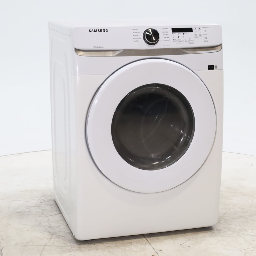 Pictures of White Samsung 7.5 cu. ft. Front Load Electric Dryer with Smart Care - Scratch and Dent - Minor - Neu Appliance Outlet - Discount Appliance Outlet in Austin, Tx