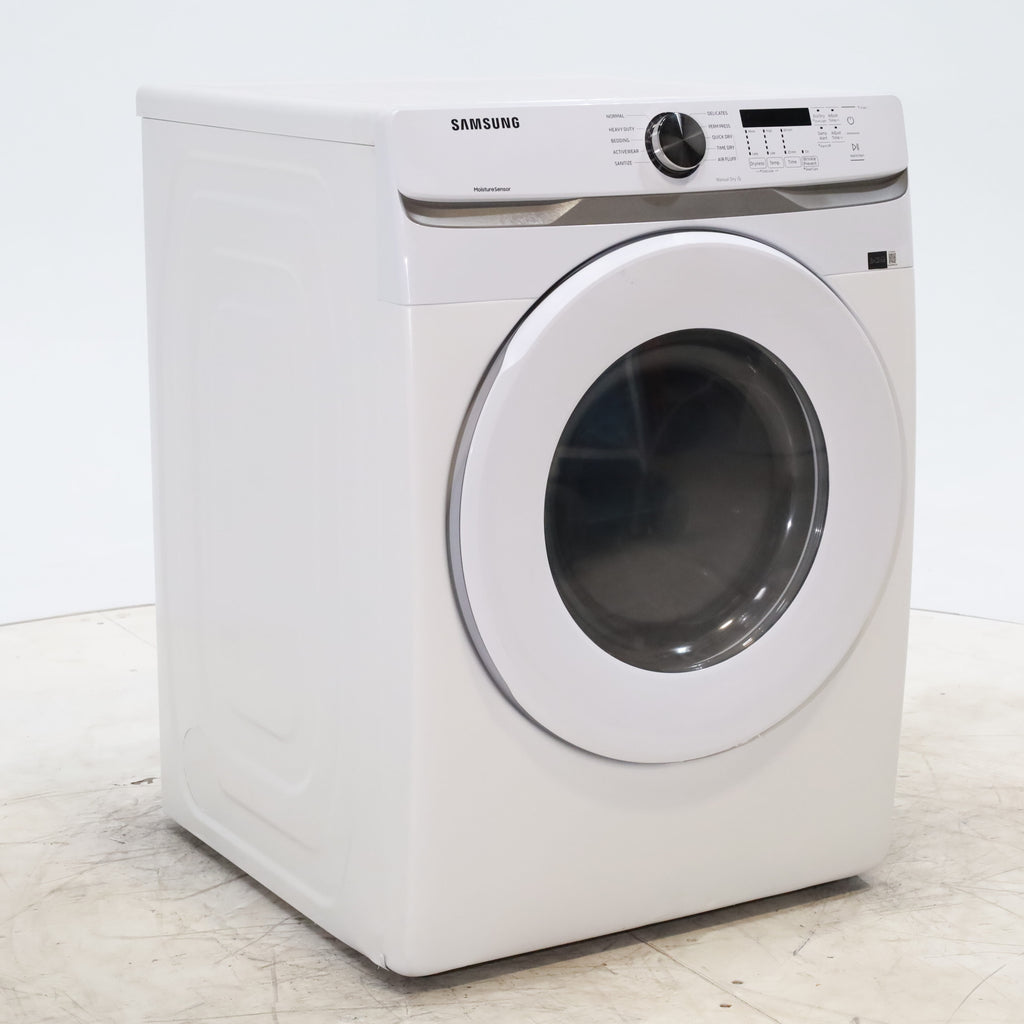 Pictures of White Samsung 7.5 cu. ft. Front Load Electric Dryer with Smart Care - Scratch and Dent - Minor - Neu Appliance Outlet - Discount Appliance Outlet in Austin, Tx