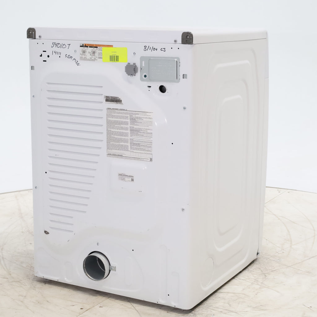 Pictures of White Samsung 7.5 cu. ft. Front Load Electric Dryer with Smart Care - Scratch and Dent - Minor - Neu Appliance Outlet - Discount Appliance Outlet in Austin, Tx