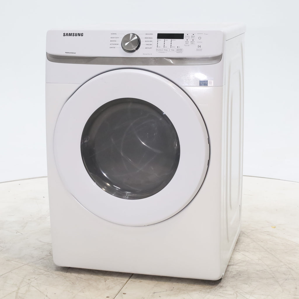 Pictures of White Samsung 7.5 cu. ft. Front Load Electric Dryer with Smart Care - Scratch and Dent - Minor - Neu Appliance Outlet - Discount Appliance Outlet in Austin, Tx