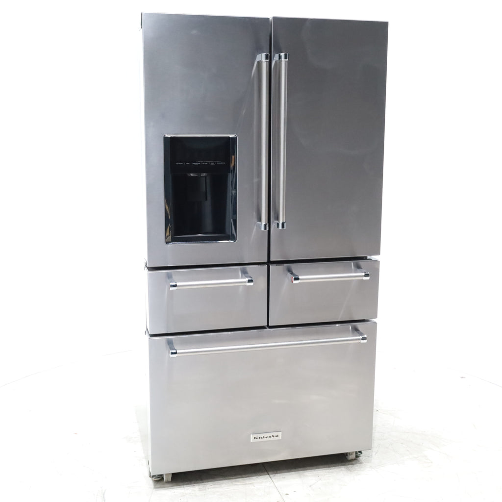 Pictures of Stainless Steel KitchenAid 25.8 cu. ft. 5 Door Refrigerator with External Ice and Water Dispenser - Certified Refurbished - Neu Appliance Outlet - Discount Appliance Outlet in Austin, Tx