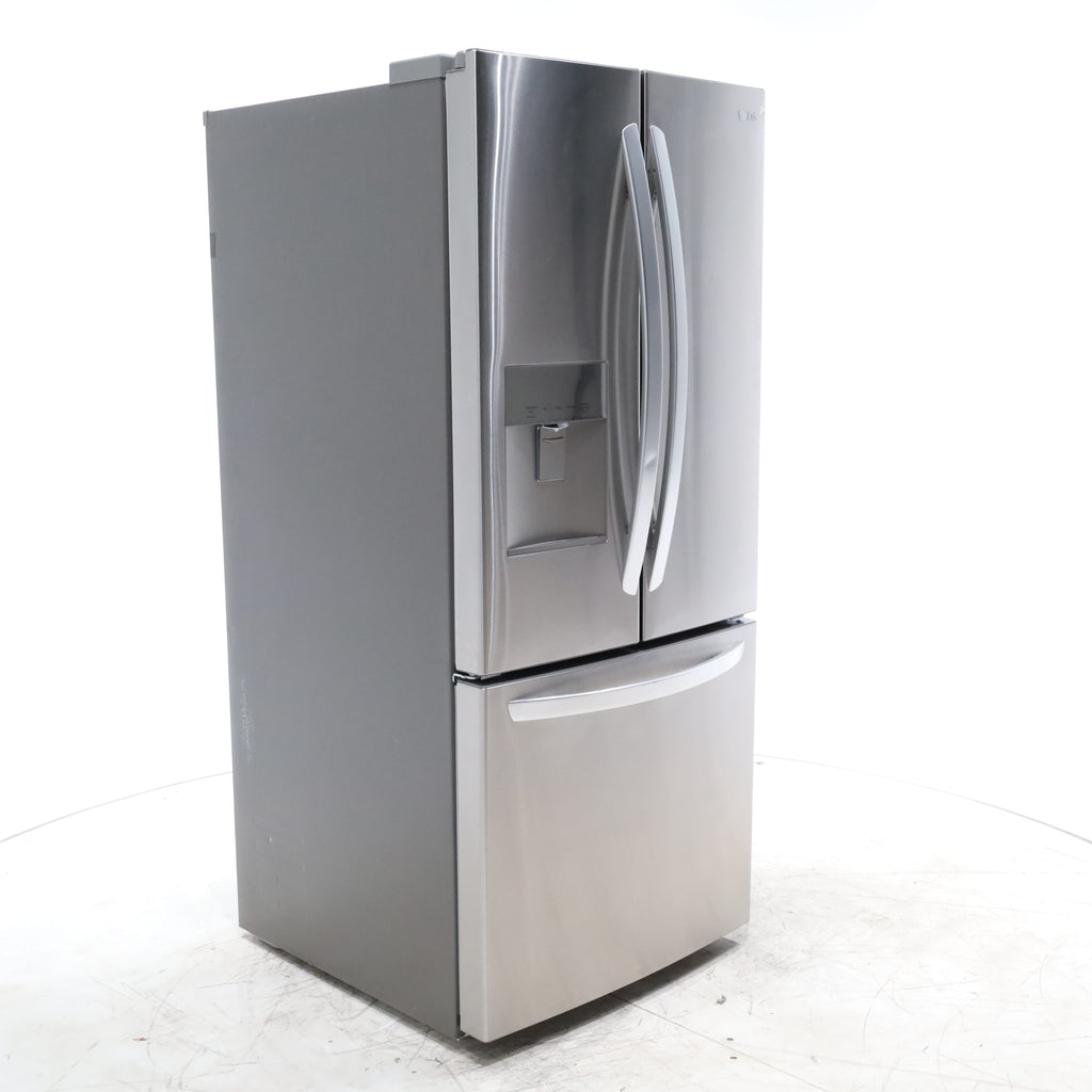 Pictures of 30" Wide Stainless Steel ENERGY STAR LG 21.8 cu. ft. French Door 3 Door Refrigerator with Exterior Water Dispenser - Scratch & Dent - Minor - Neu Appliance Outlet - Discount Appliance Outlet in Austin, Tx