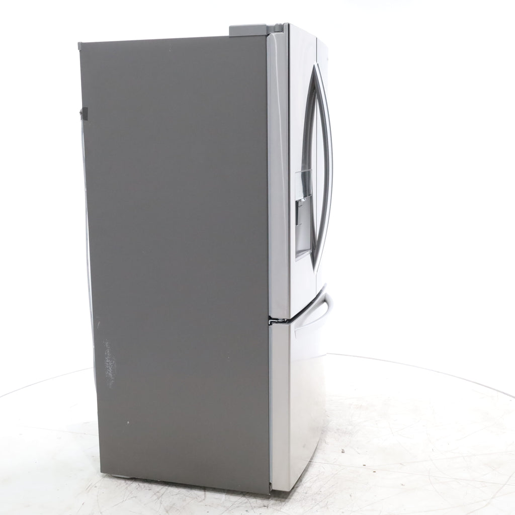 Pictures of 30" Wide Stainless Steel ENERGY STAR LG 21.8 cu. ft. French Door 3 Door Refrigerator with Exterior Water Dispenser - Scratch & Dent - Minor - Neu Appliance Outlet - Discount Appliance Outlet in Austin, Tx
