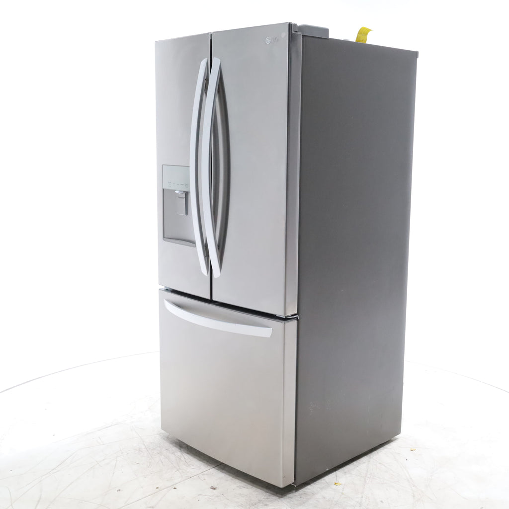 Pictures of 30" Wide Stainless Steel ENERGY STAR LG 21.8 cu. ft. French Door 3 Door Refrigerator with Exterior Water Dispenser - Scratch & Dent - Minor - Neu Appliance Outlet - Discount Appliance Outlet in Austin, Tx