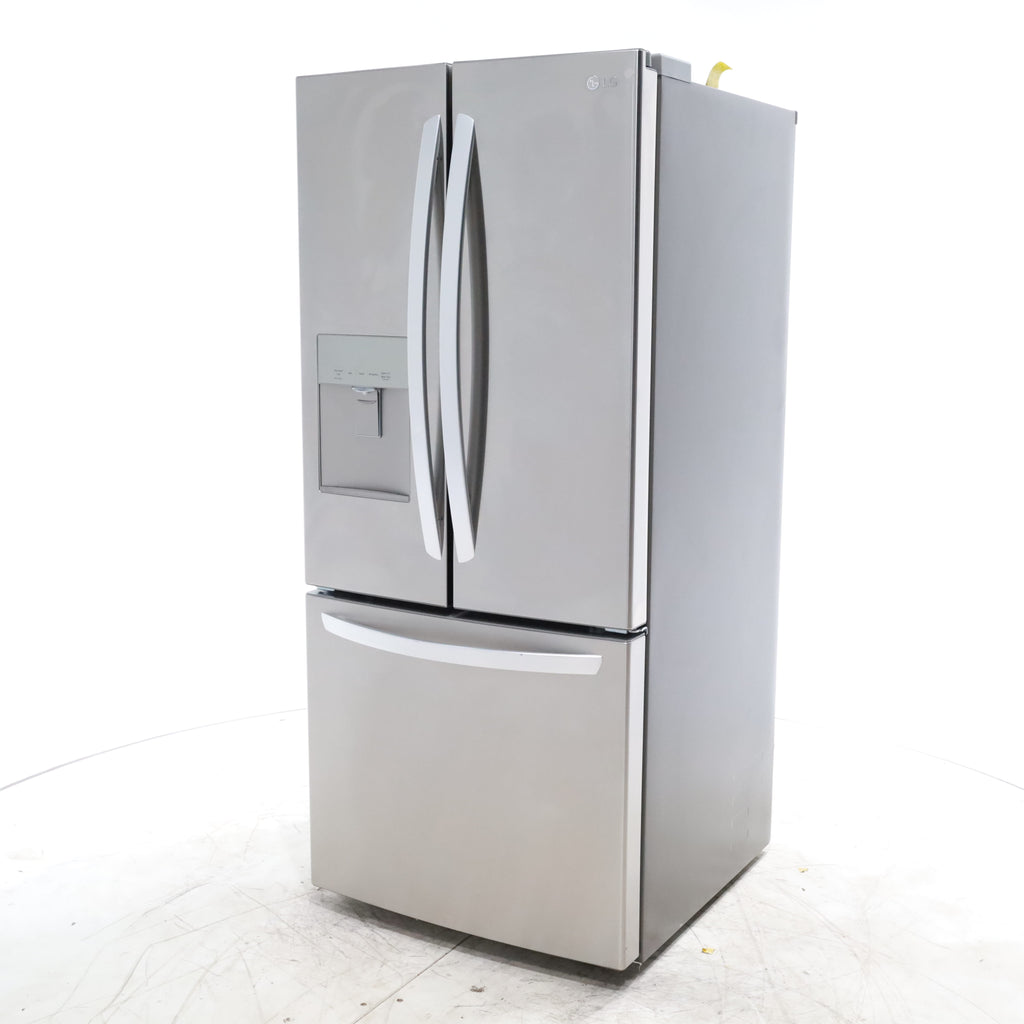 Pictures of 30" Wide Stainless Steel ENERGY STAR LG 21.8 cu. ft. French Door 3 Door Refrigerator with Exterior Water Dispenser - Scratch & Dent - Minor - Neu Appliance Outlet - Discount Appliance Outlet in Austin, Tx