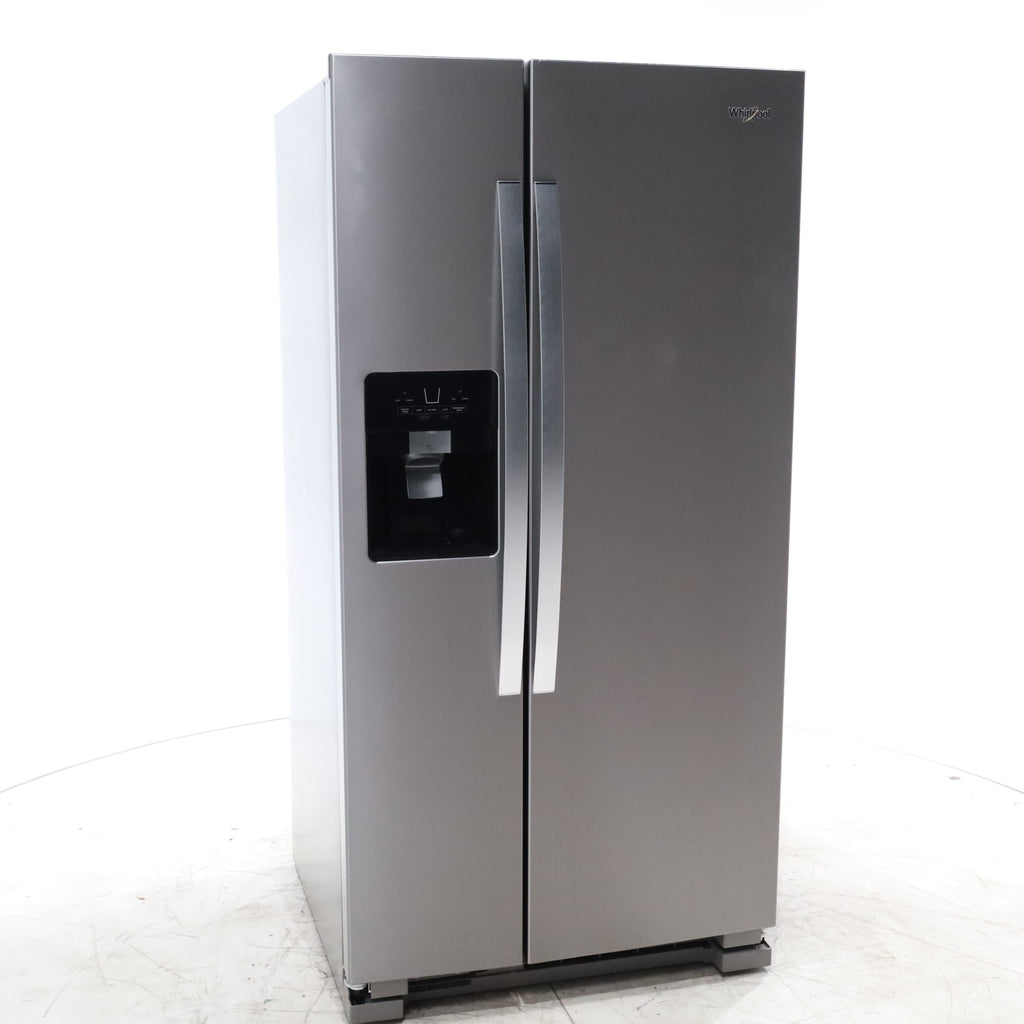Pictures of 33 in. Wide Fingerprint-Resistant Stainless Steel Whirlpool 21.4 cu. ft. Side by Side Refrigerator with In Door Ice and Water Dispenser - Scratch & Dent - Minor - Neu Appliance Outlet - Discount Appliance Outlet in Austin, Tx