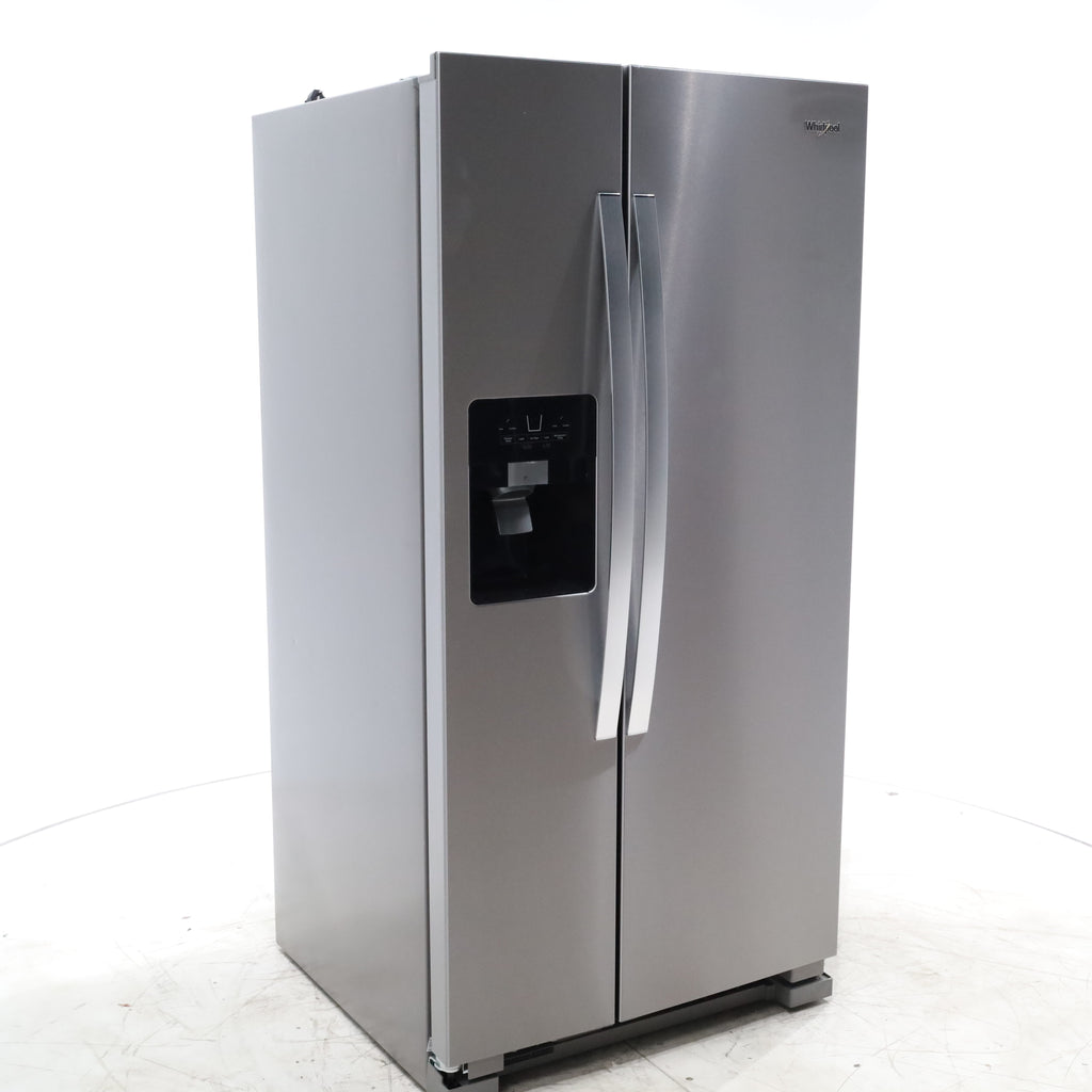 Pictures of 33 in. Wide Fingerprint-Resistant Stainless Steel Whirlpool 21.4 cu. ft. Side by Side Refrigerator with In Door Ice and Water Dispenser - Scratch & Dent - Minor - Neu Appliance Outlet - Discount Appliance Outlet in Austin, Tx