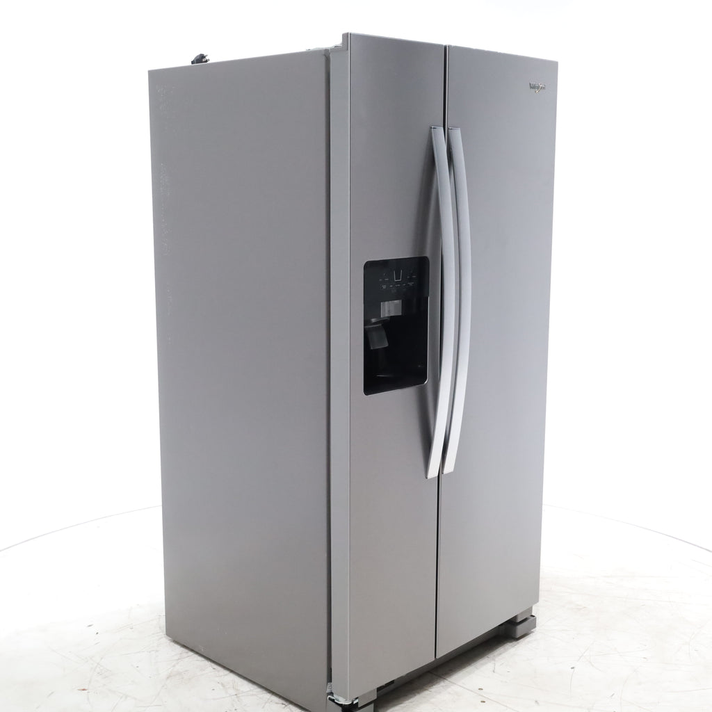 Pictures of 33 in. Wide Fingerprint-Resistant Stainless Steel Whirlpool 21.4 cu. ft. Side by Side Refrigerator with In Door Ice and Water Dispenser - Scratch & Dent - Minor - Neu Appliance Outlet - Discount Appliance Outlet in Austin, Tx