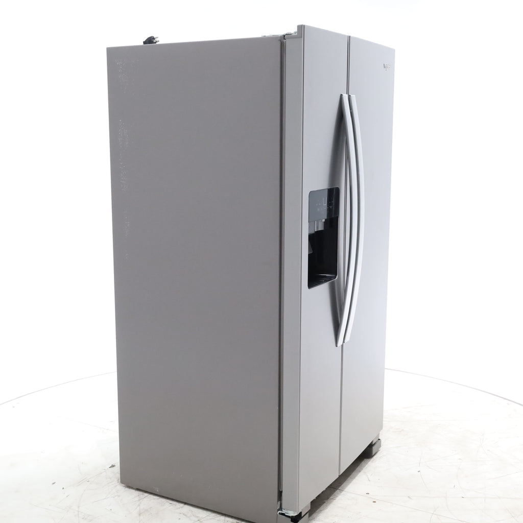 Pictures of 33 in. Wide Fingerprint-Resistant Stainless Steel Whirlpool 21.4 cu. ft. Side by Side Refrigerator with In Door Ice and Water Dispenser - Scratch & Dent - Minor - Neu Appliance Outlet - Discount Appliance Outlet in Austin, Tx