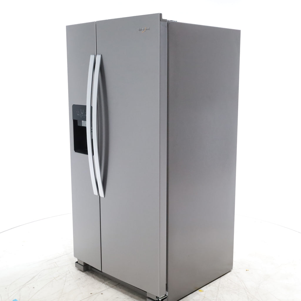 Pictures of 33 in. Wide Fingerprint-Resistant Stainless Steel Whirlpool 21.4 cu. ft. Side by Side Refrigerator with In Door Ice and Water Dispenser - Scratch & Dent - Minor - Neu Appliance Outlet - Discount Appliance Outlet in Austin, Tx