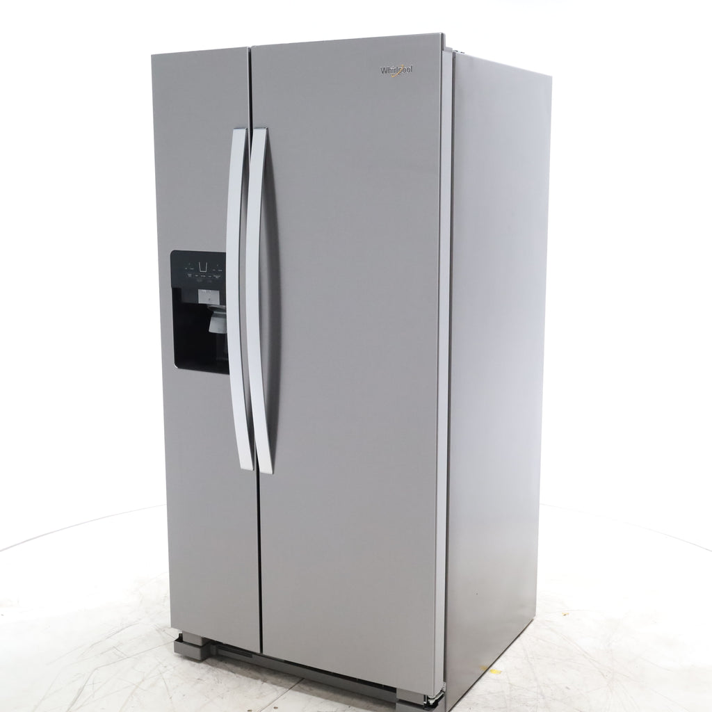 Pictures of 33 in. Wide Fingerprint-Resistant Stainless Steel Whirlpool 21.4 cu. ft. Side by Side Refrigerator with In Door Ice and Water Dispenser - Scratch & Dent - Minor - Neu Appliance Outlet - Discount Appliance Outlet in Austin, Tx
