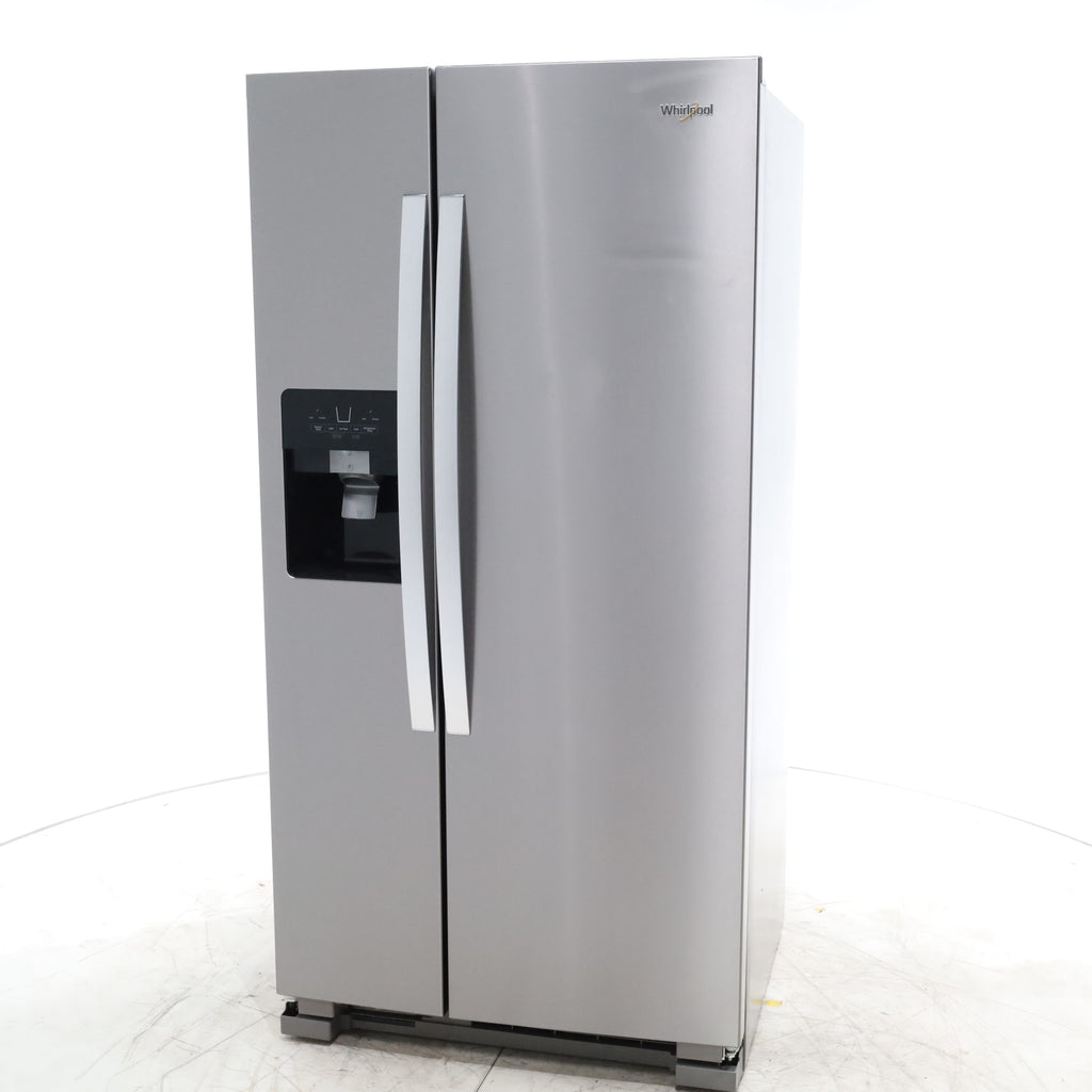 Pictures of 33 in. Wide Fingerprint-Resistant Stainless Steel Whirlpool 21.4 cu. ft. Side by Side Refrigerator with In Door Ice and Water Dispenser - Scratch & Dent - Minor - Neu Appliance Outlet - Discount Appliance Outlet in Austin, Tx