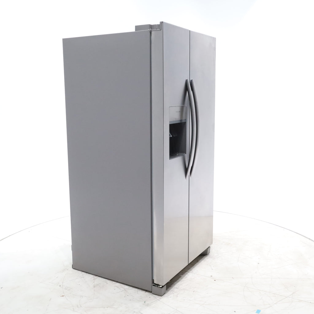 Pictures of 33" Wide Stainless Steel Frigidaire 22.3 cu. ft. ENERGY STAR Side by Side Refrigerator with Exterior Water and Ice Dispenser - Scratch & Dent - Minor - Neu Appliance Outlet - Discount Appliance Outlet in Austin, Tx