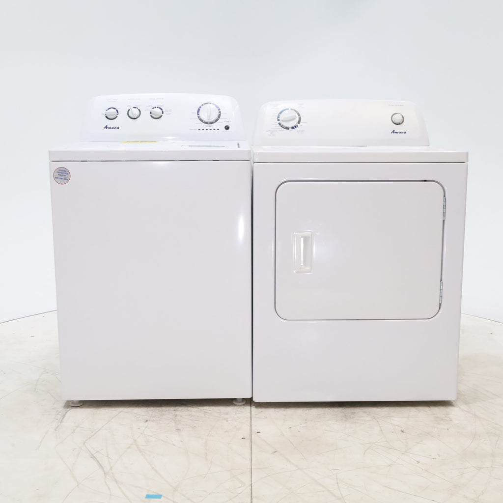 Pictures of Amana 3.8 cu. ft. Top Load Washing Machine with Deep Water Wash Option and Amana 6.5 cu. ft. Electric Dryer with Automatic Cycles - Scratch & Dent - Minor - Neu Appliance Outlet - Discount Appliance Outlet in Austin, Tx