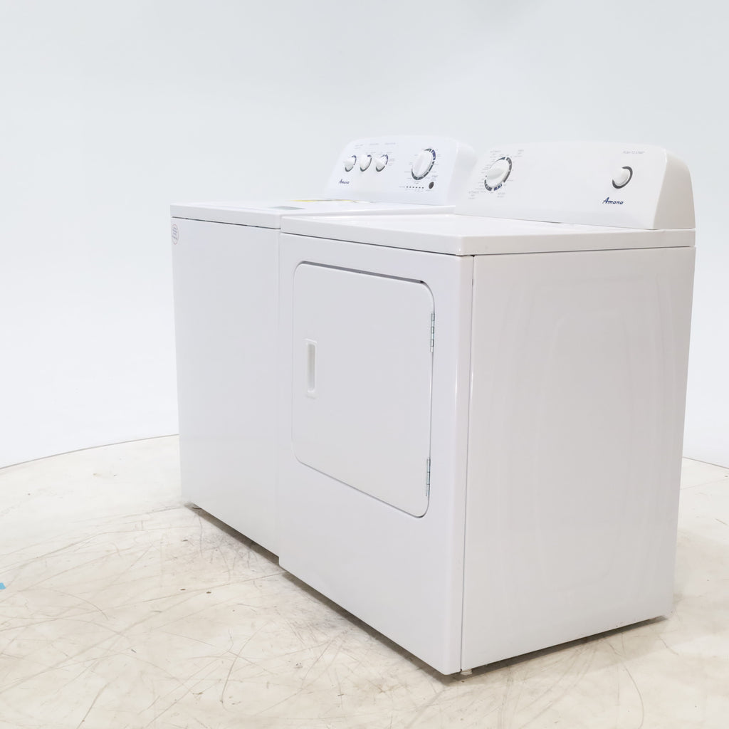 Pictures of Amana 3.8 cu. ft. Top Load Washing Machine with Deep Water Wash Option and Amana 6.5 cu. ft. Electric Dryer with Automatic Cycles - Scratch & Dent - Minor - Neu Appliance Outlet - Discount Appliance Outlet in Austin, Tx