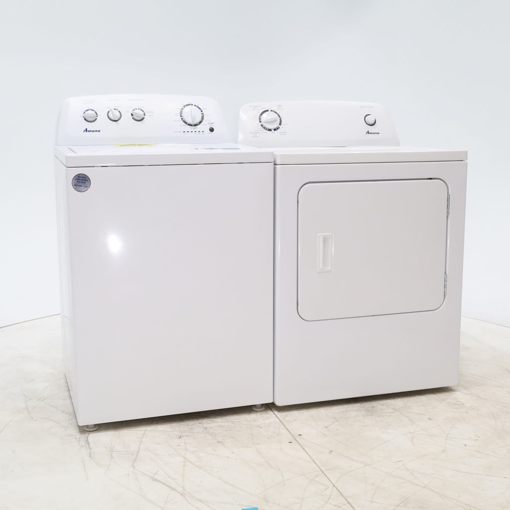 Pictures of Amana 3.8 cu. ft. Top Load Washing Machine with Deep Water Wash Option and Amana 6.5 cu. ft. Electric Dryer with Automatic Cycles - Scratch & Dent - Minor - Neu Appliance Outlet - Discount Appliance Outlet in Austin, Tx