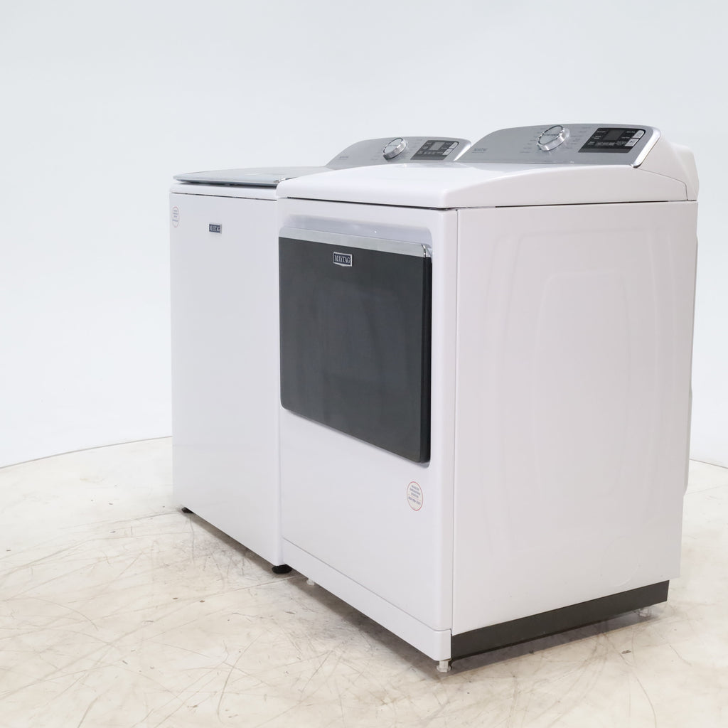 Pictures of Maytag ENERGY STAR 5.2 cu. ft. Top Load Agitator Washing Machine with Extra Power Button and ENERGY STAR Maytag Smart Capable 7.4 cu. ft. Electric Steam Dryer with Extra Power Button - Scratch & Dent - Minor - Neu Appliance Outlet - Discount Appliance Outlet in Austin, Tx