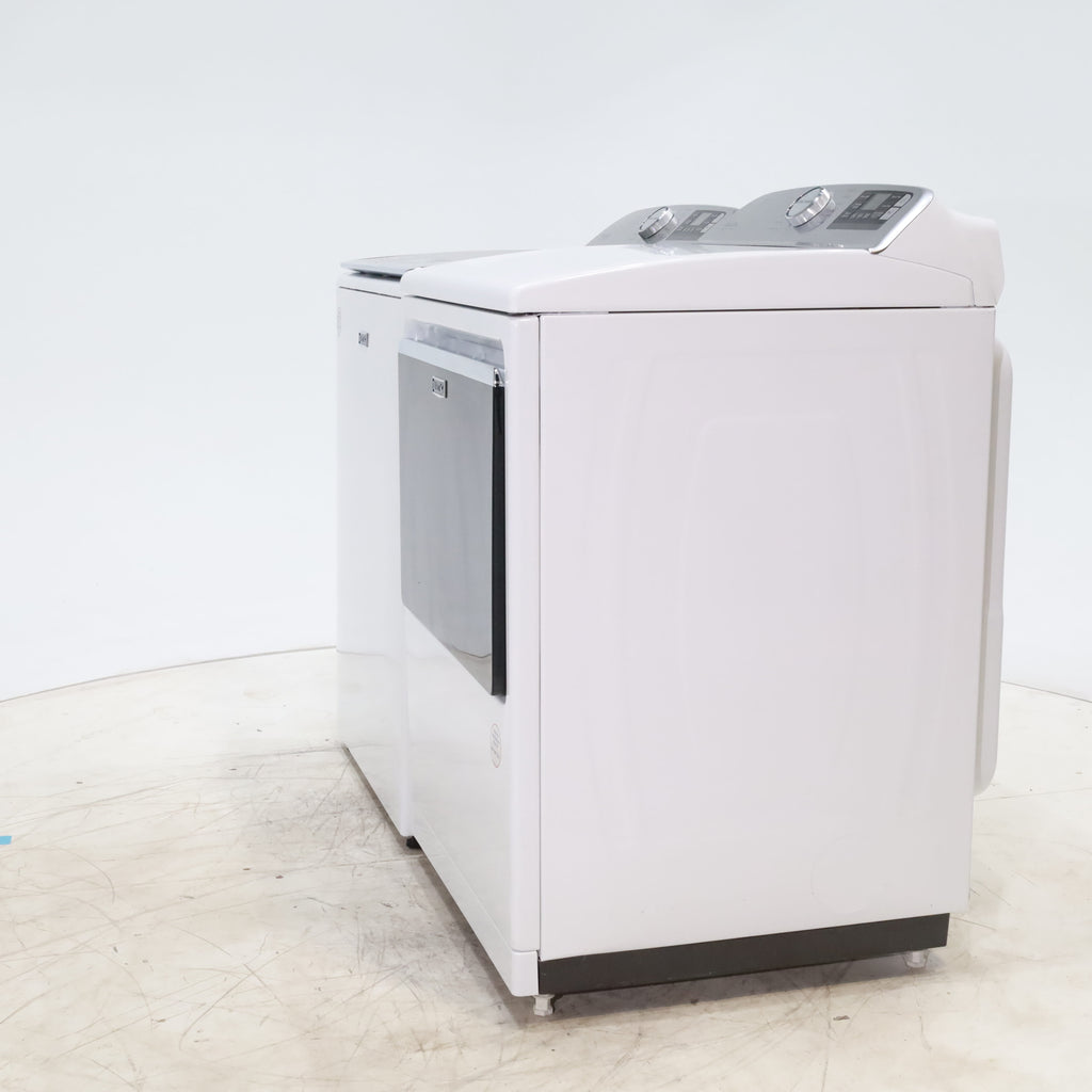 Pictures of Maytag ENERGY STAR 5.2 cu. ft. Top Load Agitator Washing Machine with Extra Power Button and ENERGY STAR Maytag Smart Capable 7.4 cu. ft. Electric Steam Dryer with Extra Power Button - Scratch & Dent - Minor - Neu Appliance Outlet - Discount Appliance Outlet in Austin, Tx