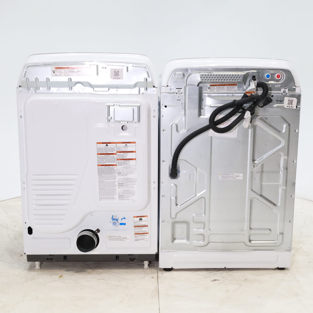 Pictures of Maytag ENERGY STAR 5.2 cu. ft. Top Load Agitator Washing Machine with Extra Power Button and ENERGY STAR Maytag Smart Capable 7.4 cu. ft. Electric Steam Dryer with Extra Power Button - Scratch & Dent - Minor - Neu Appliance Outlet - Discount Appliance Outlet in Austin, Tx