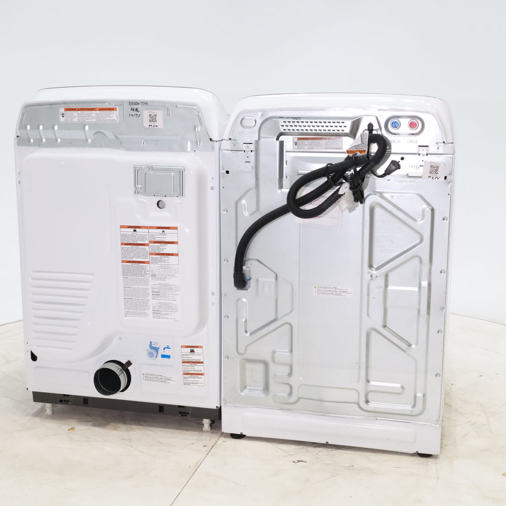 Pictures of Maytag ENERGY STAR 5.2 cu. ft. Top Load Agitator Washing Machine with Extra Power Button and ENERGY STAR Maytag Smart Capable 7.4 cu. ft. Electric Steam Dryer with Extra Power Button - Scratch & Dent - Minor - Neu Appliance Outlet - Discount Appliance Outlet in Austin, Tx