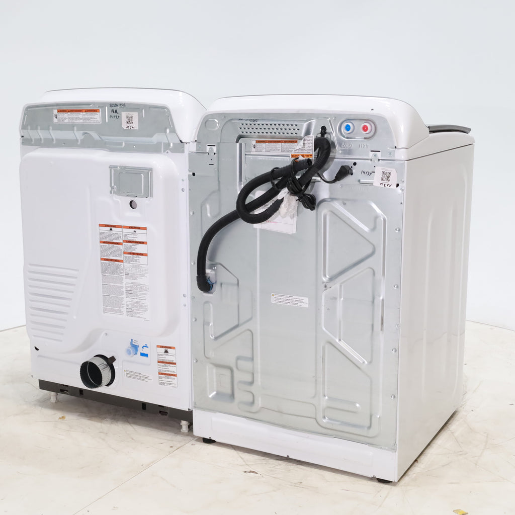 Pictures of Maytag ENERGY STAR 5.2 cu. ft. Top Load Agitator Washing Machine with Extra Power Button and ENERGY STAR Maytag Smart Capable 7.4 cu. ft. Electric Steam Dryer with Extra Power Button - Scratch & Dent - Minor - Neu Appliance Outlet - Discount Appliance Outlet in Austin, Tx