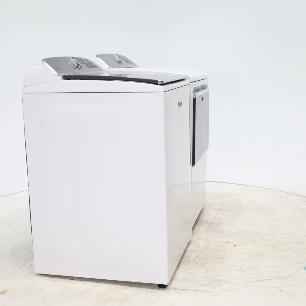 Pictures of Maytag ENERGY STAR 5.2 cu. ft. Top Load Agitator Washing Machine with Extra Power Button and ENERGY STAR Maytag Smart Capable 7.4 cu. ft. Electric Steam Dryer with Extra Power Button - Scratch & Dent - Minor - Neu Appliance Outlet - Discount Appliance Outlet in Austin, Tx