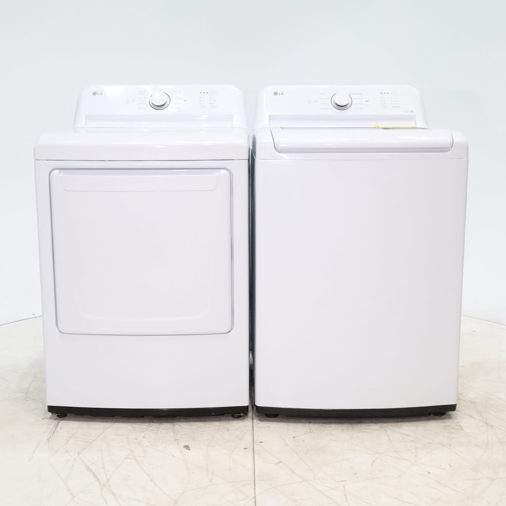 Pictures of ENERGY STAR LG 4.1 cu. ft. Top Load Washing Machine with 4-Way Agitator and  ENERGY STAR LG 7.3 cu. ft. Electric Dryer with Smart Diagnosis - Scratch & Dent - Minor - Neu Appliance Outlet - Discount Appliance Outlet in Austin, Tx