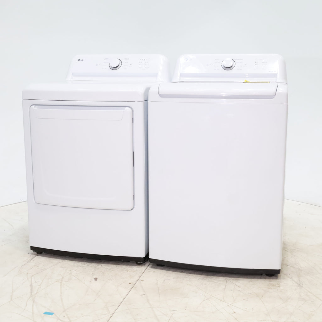 Pictures of ENERGY STAR LG 4.1 cu. ft. Top Load Washing Machine with 4-Way Agitator and  ENERGY STAR LG 7.3 cu. ft. Electric Dryer with Smart Diagnosis - Scratch & Dent - Minor - Neu Appliance Outlet - Discount Appliance Outlet in Austin, Tx