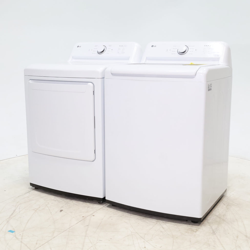 Pictures of ENERGY STAR LG 4.1 cu. ft. Top Load Washing Machine with 4-Way Agitator and  ENERGY STAR LG 7.3 cu. ft. Electric Dryer with Smart Diagnosis - Scratch & Dent - Minor - Neu Appliance Outlet - Discount Appliance Outlet in Austin, Tx