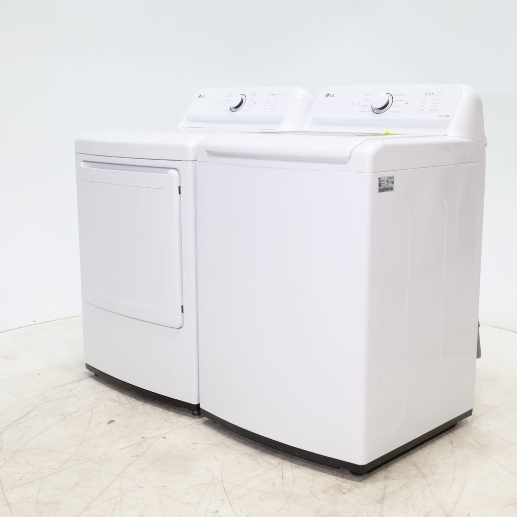 Pictures of ENERGY STAR LG 4.1 cu. ft. Top Load Washing Machine with 4-Way Agitator and  ENERGY STAR LG 7.3 cu. ft. Electric Dryer with Smart Diagnosis - Scratch & Dent - Minor - Neu Appliance Outlet - Discount Appliance Outlet in Austin, Tx