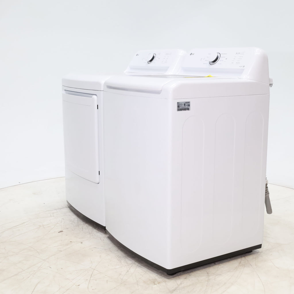 Pictures of ENERGY STAR LG 4.1 cu. ft. Top Load Washing Machine with 4-Way Agitator and  ENERGY STAR LG 7.3 cu. ft. Electric Dryer with Smart Diagnosis - Scratch & Dent - Minor - Neu Appliance Outlet - Discount Appliance Outlet in Austin, Tx