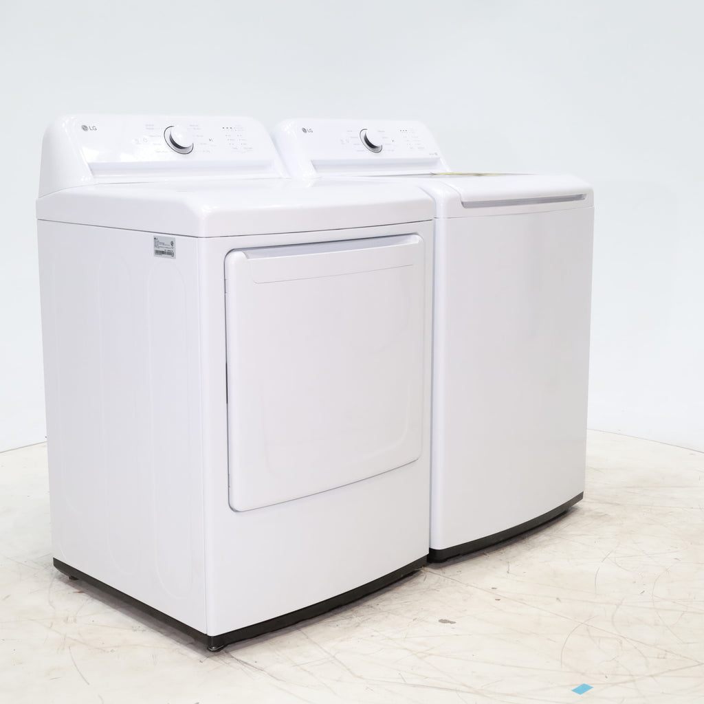 Pictures of ENERGY STAR LG 4.1 cu. ft. Top Load Washing Machine with 4-Way Agitator and  ENERGY STAR LG 7.3 cu. ft. Electric Dryer with Smart Diagnosis - Scratch & Dent - Minor - Neu Appliance Outlet - Discount Appliance Outlet in Austin, Tx